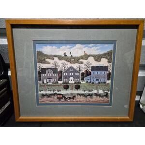 Charles Wysocki "Nantucket Winds"  FRAMED Art Americana Primitive New England